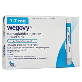 Wegovy (semaglutide) Weight Loss Injector 1.7 mg/0.75 mL, 4 Pens Per Box *Refrigerated Item